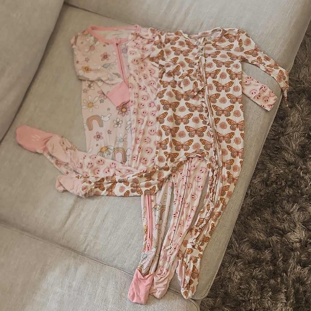 Posh Peanut Set Of 3 Toddler Pajamas - Size 2T